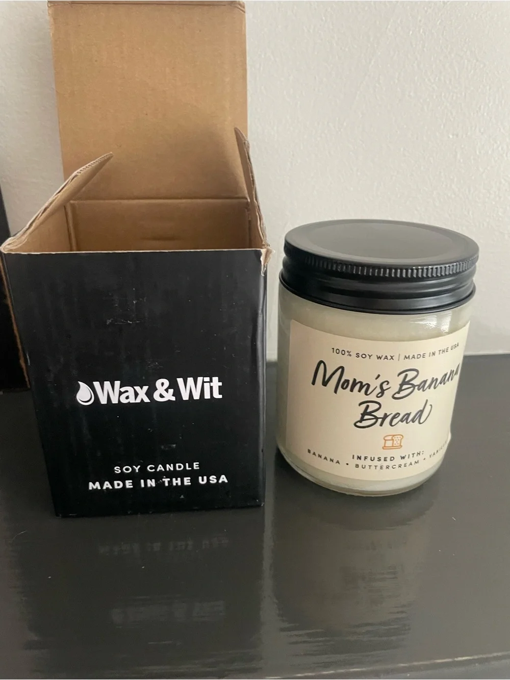 Mom’s Banana Bread Scented Soy Candle - Wax & Wit 9oz